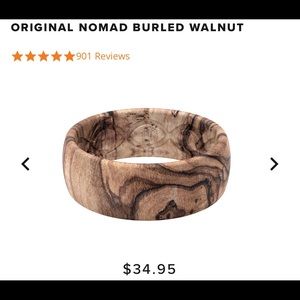 Burled Walnut Groove Men’s ring